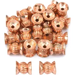 Fluted Tube Bali Beads Copper Plated 7.5mm Approx 20Pcs