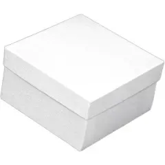 White Swirl Bracelet Cotton Jewelry Gift Box Display 3.75"