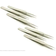 6 Antimagnetic Tweezers #5 Stainless Steel Watch Tools