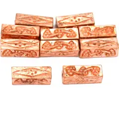 Grapes Rectangle Tube Beads Copper Plt 12.5mm Approx 15