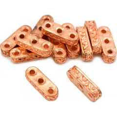Triple Strand Bali Beads Copper Plated 5mm Approx 12