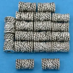 15g Rope Bali Tube Bead Antq Silver Plt 8.5mm Approx 15