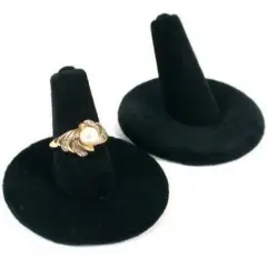 2 Ring Finger Displays Black Velvet Holders Counters