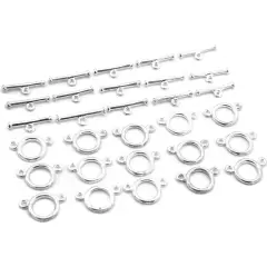 2 Strand Toggle Clasp Silver Plated 11.5mm Approx 15