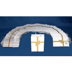 100 Jewelry Shopping Tote Gift Bags White & Gold 6.75"