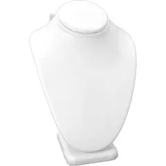 White Necklace Bust Jewelry Chain Display 6 1/4" New