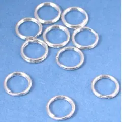 10 Round Split Ring Sterling Silver Beading Parts 7mm
