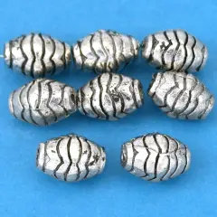 15g Bali Barrel Beads Antq Silver Plated 10mm Approx 8