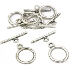 Toggle Clasps Antique Silver Plated 15.5mm Approx 6