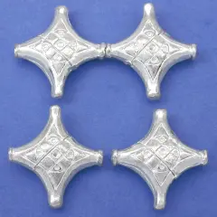 Bali Diamond Beads Silver Plated Bead 22.5mm Approx 3