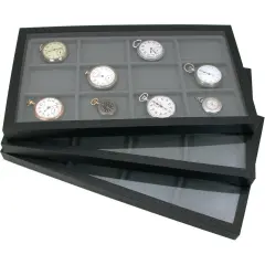 6 Jewelry Box Displays Trays Cases Gray Inserts New