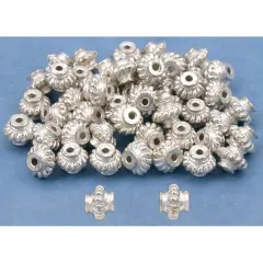 Rope Tube Bali Beads Silver Plated 6.5mm Approx 50