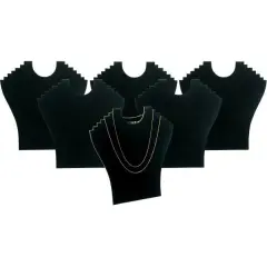 6 6 Tier Black Flocked Cardboard Necklace Chain Display Bust Easels