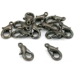 12 Gun Metal Plated Lobster Clasps Jewelry Finding 12mm