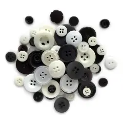 Buttons Galore Colorful Sewing & Craft Buttons for DIY Projects Black & white