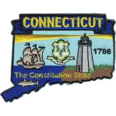 The Constitution State 1786 Connecticut Map Patch 3"