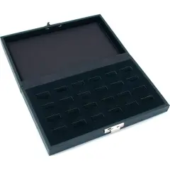 24 Slot Ring Tray Black Travel Jewelry Showcase Display