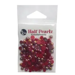 Buttons Galore Flat Back Half Pearls in AB Finish - Multiple Color Assortments - 36 Grams Royalty