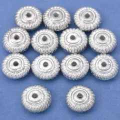 Bali Saucer Bead Silver Plated Spacer 9mm 15g Approx 12