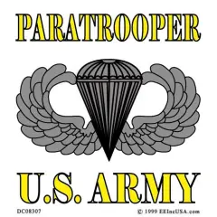 U.S. Army Paratrooper Sticker 3-1/4"X3-1/2"