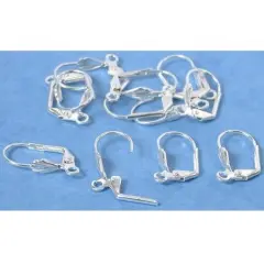 12 Silver Plated European Earring Wires Shell Jewelry