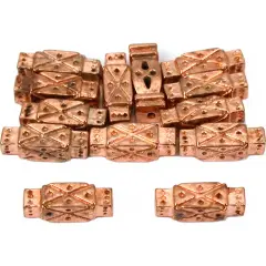 Rectangle Tube Beads Copper Plated Part 13mm Approx 12