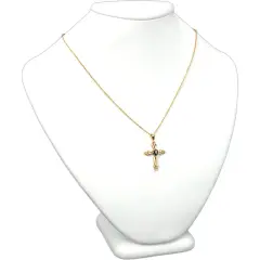 White Leather Necklace Bust Chain Jewelry Display 8.5"