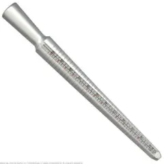 Silver Aluminum Ring Gauge Mandrel Sizer Stick Tool - EU/US/Interna ED