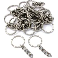 25 Key Chain Craft Wallet Nickel Plated Findings 28mm New