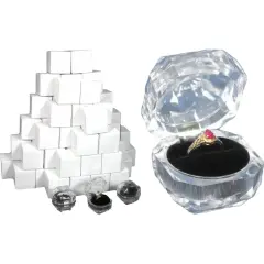 60 Crystal Ring Boxes Jewelry Gift Displays
