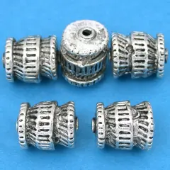 16g Barrel Bali Bead Antq Silver Plt Tube 12mm Approx 5
