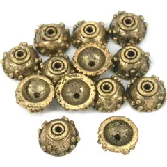 Bali Rope Bead Caps Antique Gold Plated 9.5mm Approx 12