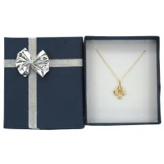 14K Gold Last Rites Cross Charm with 18" Gold Cable Chain & Gift Box