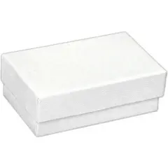Cotton White Swirl Jewelry Charm Gift Display Box 2 5/8"