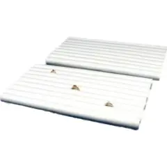 2 White Leather Continuous Slot Ring Trays Jewelry Showcase Displays
