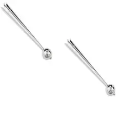 Pair of Sterling Silver Bolo Tips #2 Long 8mm Bead