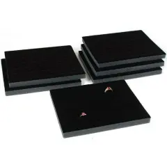(6) 36 Ring Slot Black Tray Inserts Travel Showcase Displays
