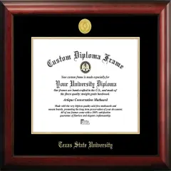 Texas State, San Marcos 14w x 11h Gold Embossed Diploma Frame
