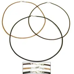 Leather Cord Necklaces 16" 3Pc Set