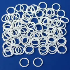 100 Silver Plated Open Jump Rings Connectors 18 Gauge 8mm