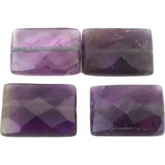 4 Amethyst Rectangle Beads Jewelry Beading Parts 18mm