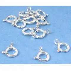 12 Sterling Silver Spring Ring Clasps Necklace Parts