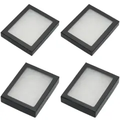 4 Display Cases Mount Frame Case 3/4" Depth w/ Glass Top 2 5x4" & 2 4x3"