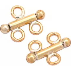 2 14k Gold Filled Double Bead Connector Strand Reducer
