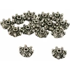 Bali Bead Caps Antique Silver Plated 10.5mm Approx 14
