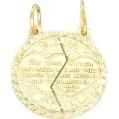 14K Gold Mizpah Charm Jewish Friendship Jewelry 18mm