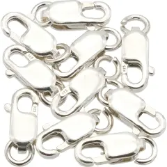 10 Sterling Straight Lobster Claw Clasps 8mm