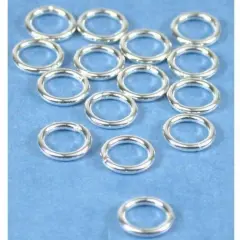 15 Jump Rings Closed Sterling Silver Jewelry 19 Ga 6mm