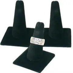 3 Display Ring Finger Solitaire Velvet Black