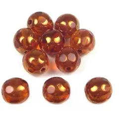 10 Topaz Color Harlequin Glass Spotted Beads 8mm Part